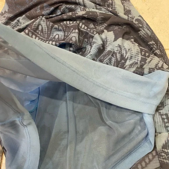 Vintage 90s 2000s y2k INC maxi blue toile renaissance print mesh dress - Picture 4 of 5